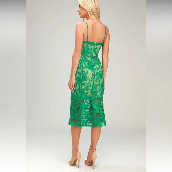 Lulu Deeply Cherish Green Lace Dress sz XS - Picture 2 of 11